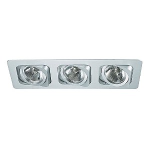 SPOT DE EMBUTIR MONET 13CM X 35CM X 2,5CM  3XGU10 127V / 220V BRANCO