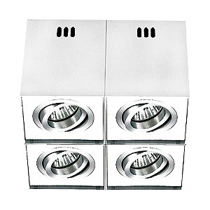 SPOT DE SOBREPOR KUBE 19CM X 19CM X 10,5CM  4XGU10 127V / 220V ESCOVADO