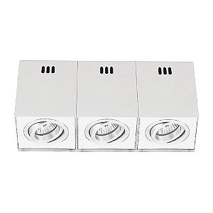 SPOT DE SOBREPOR KUBE 9,5CM X 29CM X 10,5CM  3XGU10 127V / 220V BRANCO
