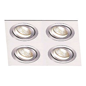 SPOT DE EMBUTIR ECCO 17CM X 17CM X 5,8CM  4XGU10 127V / 220V CINZA
