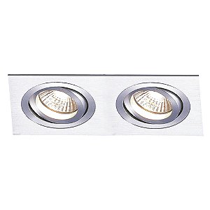 SPOT DE EMBUTIR ECCO 17CM X 9CM X 5,8CM  2XGU10 127V / 220V CINZA
