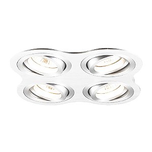 SPOT DE EMBUTIR OUSE 17,2CM X 17,2CM X 5,8CM  4XGU10 127V / 220V BRANCO