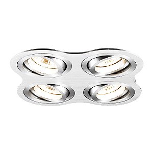 SPOT DE EMBUTIR OUSE 17,2CM X 17,2CM X 5,8CM  4XGU10 127V / 220V ESCOVADO