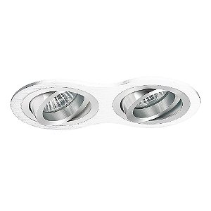 SPOT DE EMBUTIR OUSE 9CM X 17CM X 2,5CM  2XGU10 127V / 220V BRANCO