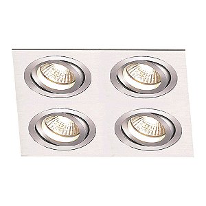 SPOT DE EMBUTIR ECCO 34CM X 34CM X 12CM  4XE27 127V / 220V PRATA