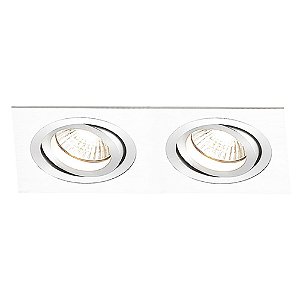 SPOT DE EMBUTIR ECCO 12CM X 24CM X 2,5CM  2XE27 127V / 220V BRANCO