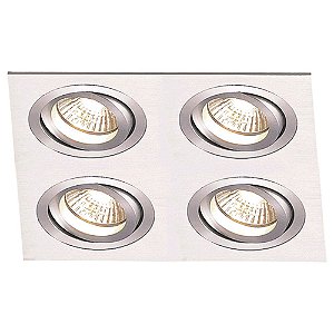 SPOT DE EMBUTIR ECCO 15CM X 15CM X 2,5CM  4XGU10 127V / 220V PRATA