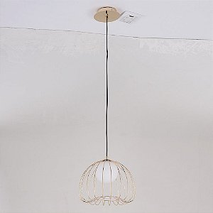 PENDENTE LAMP D 38CM X 33CM  1XG9 127V / 220V FRENCH GOLD E BRANCO