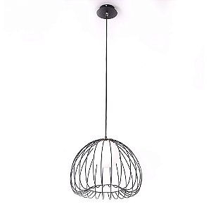 PENDENTE LAMP D 38CM X 33CM  1XG9 127V / 220V PRETO E BRANCO