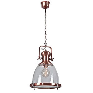 PENDENTE MARITIME D 35CM X 44CM  1XE27 127V / 220V COBRE E TRANSP
