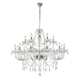 LUSTRE ANJOU CROMADO E TRANSP (D)82CM (A)100CM  18XE14 720W