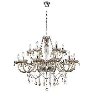 LUSTRE ANJOU CROMADO E CHAMPAGNE (D)82CM (A)100CM  18XE14 720W