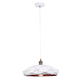 PENDENTE ORIGAMI D 32CM X 9CM  1XE27 127V / 220V DOURADO E BRANCO