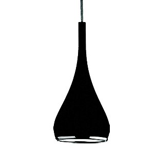 PENDENTE KON D 20CM X 51CM  1XE27 127V / 220V PRETO