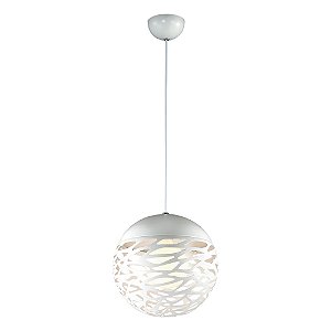 PENDENTE LYNX D 30CM   1XE27 127V / 220V BRANCO