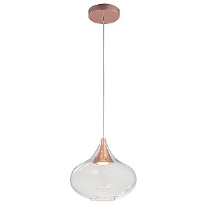 PENDENTE KHOI D 20CM X 18CM  1 X LED 5W 127V / 220V COBRE E TRANSP