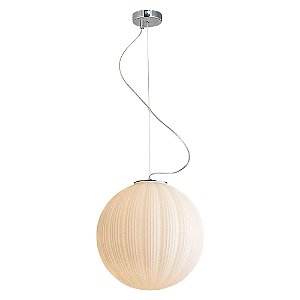 PENDENTE NANA D 35CM   1XE27 127V / 220V CROMADO E BRANCO