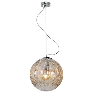 PENDENTE NANA D 35CM   1XE27 127V / 220V CROMADO E AMBAR