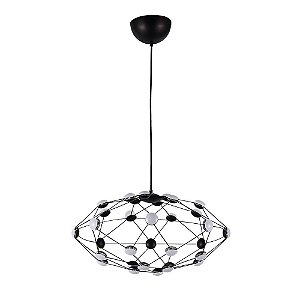 PENDENTE ELLIPSIS D 53CM X 29CM  32 X LED 0,45W PRETO