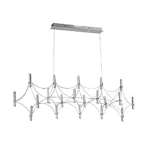 PENDENTE JUN 121CM X 30CM X 41CM  20 X LED 0,8W CROMADO E TRANSP