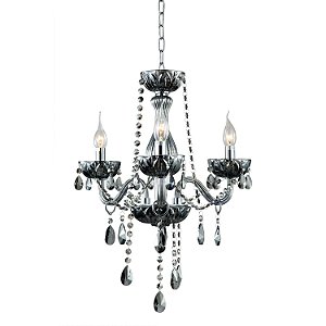 LUSTRE ANJOU D 43CM X 46CM  3XE14 127V / 220V CROMADO E FUME