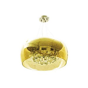 PENDENTE SOHO D 50CM X 24CM  6XG9 127V / 220V AMBAR, CROMADO E TRANSP