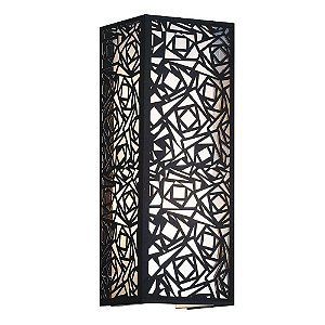 ARANDELA METAL E TECIDO 22CM X 20CM X 60CM  2XE27 127V / 220V BRANCO E PRETO