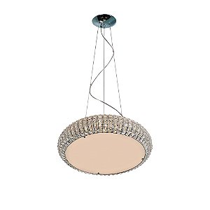 PENDENTE VIENNA D 53CM X 17CM  8XG9 127V / 220V CROMADO E TRANSP