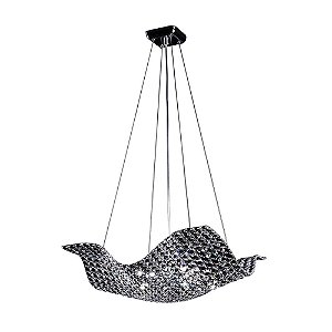 PENDENTE ARRAIA 56CM X 56CM  8XG9 127V / 220V CROMADO E TRANSP