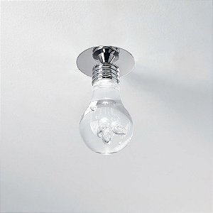 PLAFON ACRILICO E METAL D 11,5CM X 15CM  1 X LED 3W 127V / 220V CROMADO E TRANSP
