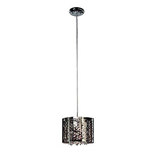 PENDENTE VIVACE D 20CM X 15CM  1XG9 127V / 220V CROMADO E TRANSP
