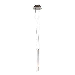 PENDENTE ÁGUA NICKEL TRANSP E BRANCO (D)4.5CM (A)38.5CM  1X7W 3000K 400LM