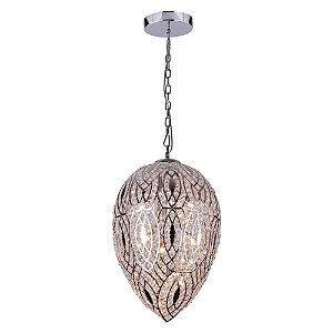 PENDENTE NOCCE D 40CM X 60CM  9XG9 127V / 220V CROMADO E TRANSP