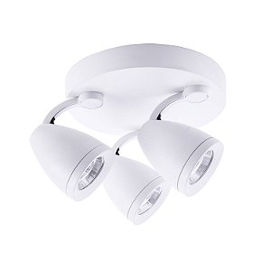 SPOT DE SOBREPOR GIRO D 21CM X 16CM  3XGU10 127V / 220V BRANCO