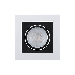 SPOT DE EMBUTIR POLI 10,2CM X 10,2CM X 5,3CM 2700 K DICROICA BRANCO E PRETO