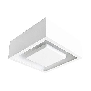 PLAFON HIDE 22CM X 22CM X 8,5CM 3000 K LED BRANCO