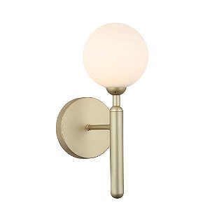 ARANDELA ABAPORU DOURADO E BRANCO (C)21CM (L)12CM (A)32CM  1XG9 25W