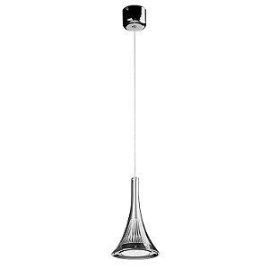 PENDENTE FILL D 12CM X 20CM  1 X LED 6W 127V / 220V CROMADO E TRANSP