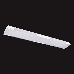 PLAFON ALUMINIO, ACRILICO E VIDRO 128CM X 15CM X 8CM  2XT8 127V / 220V BRANCO