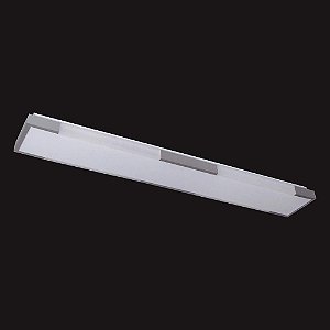 PLAFON ALUMINIO, ACRILICO E VIDRO 128CM X 15CM X 8CM  2XT8 127V / 220V ALUMINIO E BRANCO