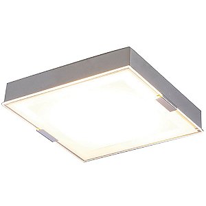 PLAFON METAL/VIDRO 25CMX25CMX8CM LED 12W - PR/BR