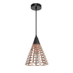 PENDENTE GROU D 19CM X 27CM  1XE27 127V / 220V COBRE E PRETO