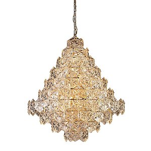 LUSTRE ZARA D 80CM X 95CM  17XE14 127V / 220V COBRE E TRANSP