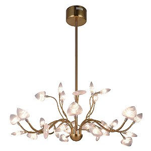 PENDENTE TSUKI D 82CM X 40CM  32 X LED 48W BRONZE E TRANSP