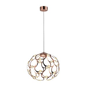 PENDENTE SPHER D 40CM X 37CM  30 X LED 0,8W 127V / 220V ROSE E TRANSP