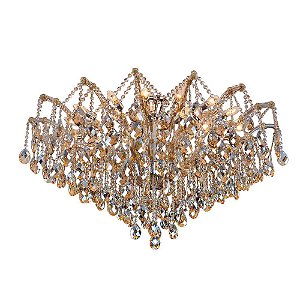 PLAFON TEIA D 120CM X 75CM  24XE14 127V / 220V CHAMPAGNE E CROMADO
