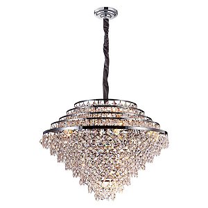 LUSTRE PALACE D 91CM X 70CM  20XE14 127V / 220V CROMADO E TRANSP