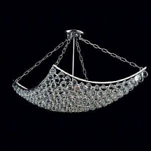 LUSTRE EZE 60CM X 104CM X 50CM  8XE14 127V / 220V CROMADO E TRANSP