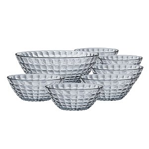 CJ. DE TIGELAS DE VIDRO 7 PC. BUBBLE