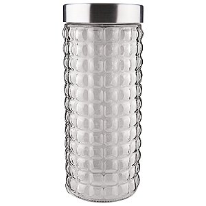 POTE DE VIDRO COM TAMPA INOX BUBBLE 2L